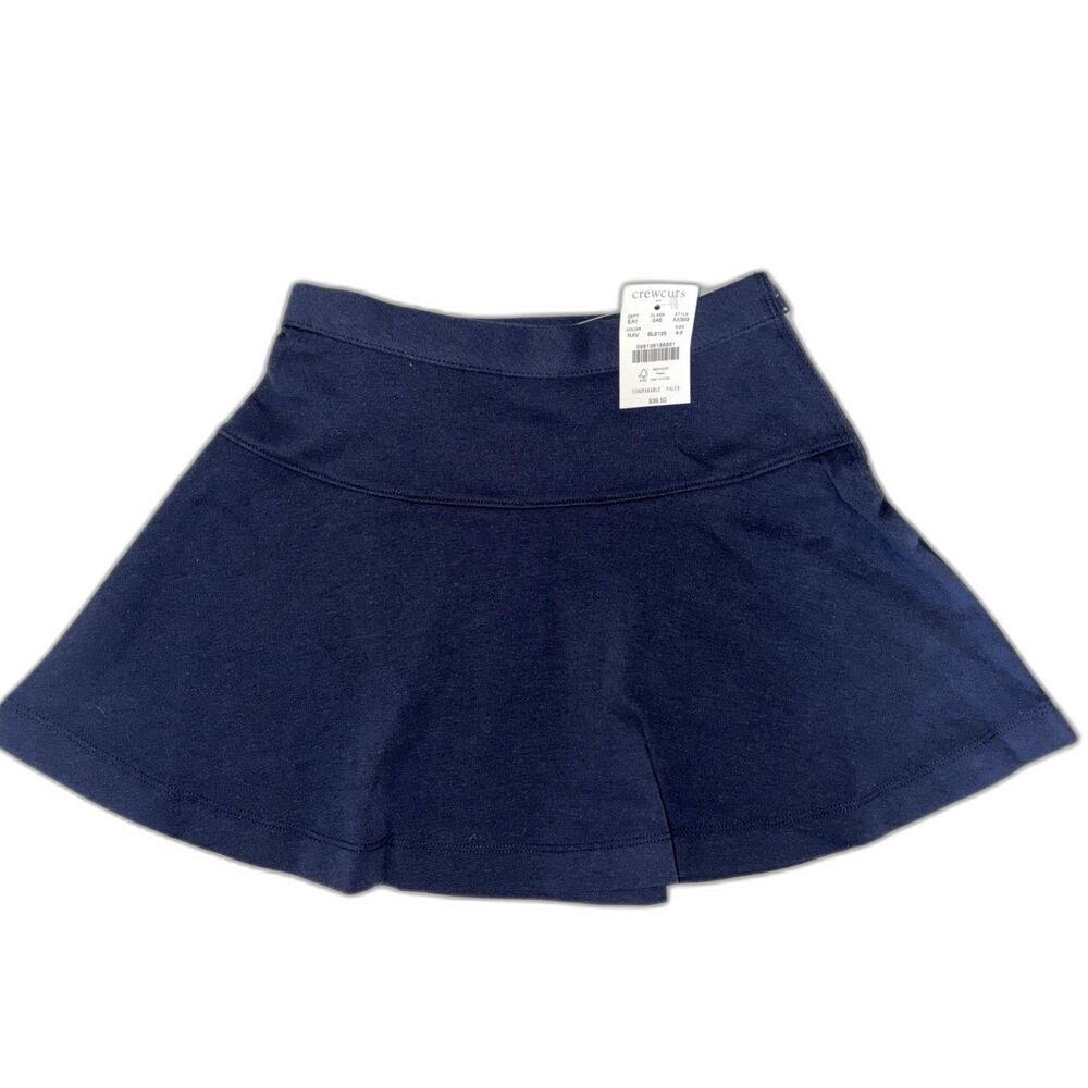 Crewcuts J.Crew Girls Size XS 4-5 NWT Navy Blue Ponte Knit Flared Skater Skirt